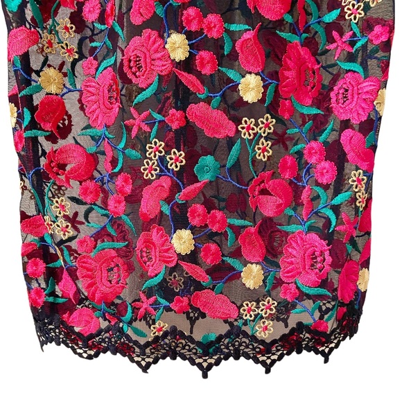 Dress the Population Sophia Embroidered Floral L Sleeve Bodycon Midi Dress XS - Picture 5 of 7